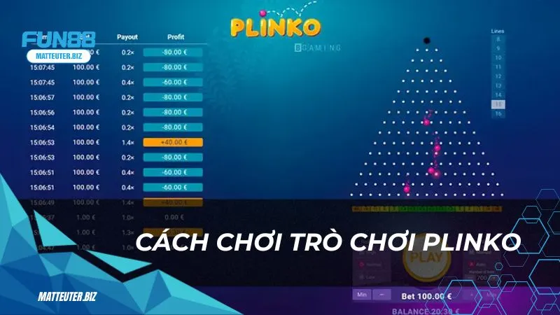 Cách chơi trò chơi Plinko tại nhà cái Fun88